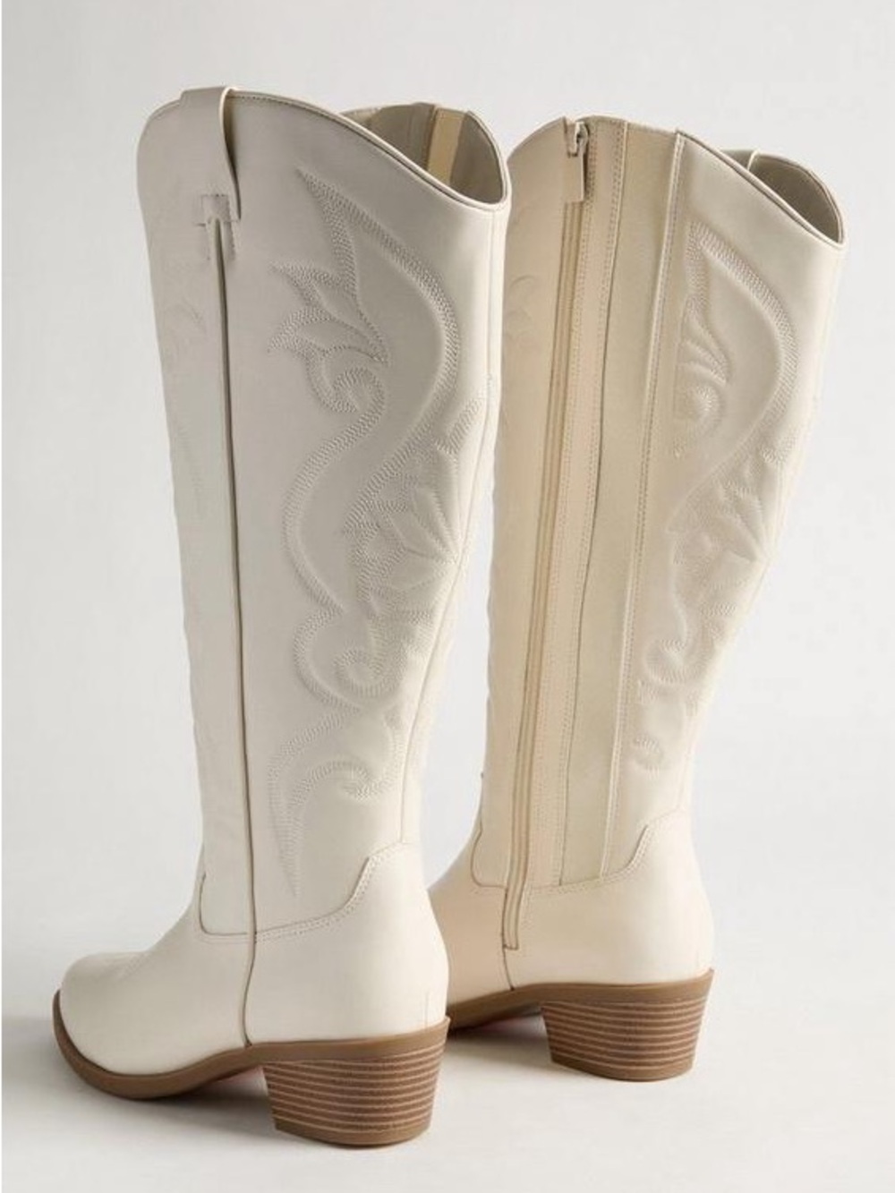 Torrid White Western Knee-High Boots
